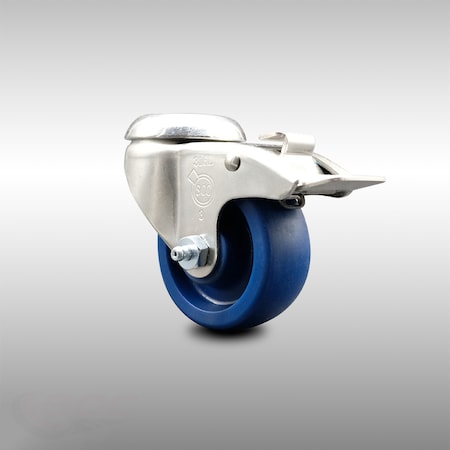 Service Caster 3.5 Inch 316SS Solid Polyurethane Swivel Bolt Hole Caster with Total Lock Brake SCC-SS316BHTTL20S3514-SPUS